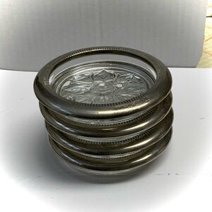 Vintage Siler Plated Glass Coasters Made in Italy
